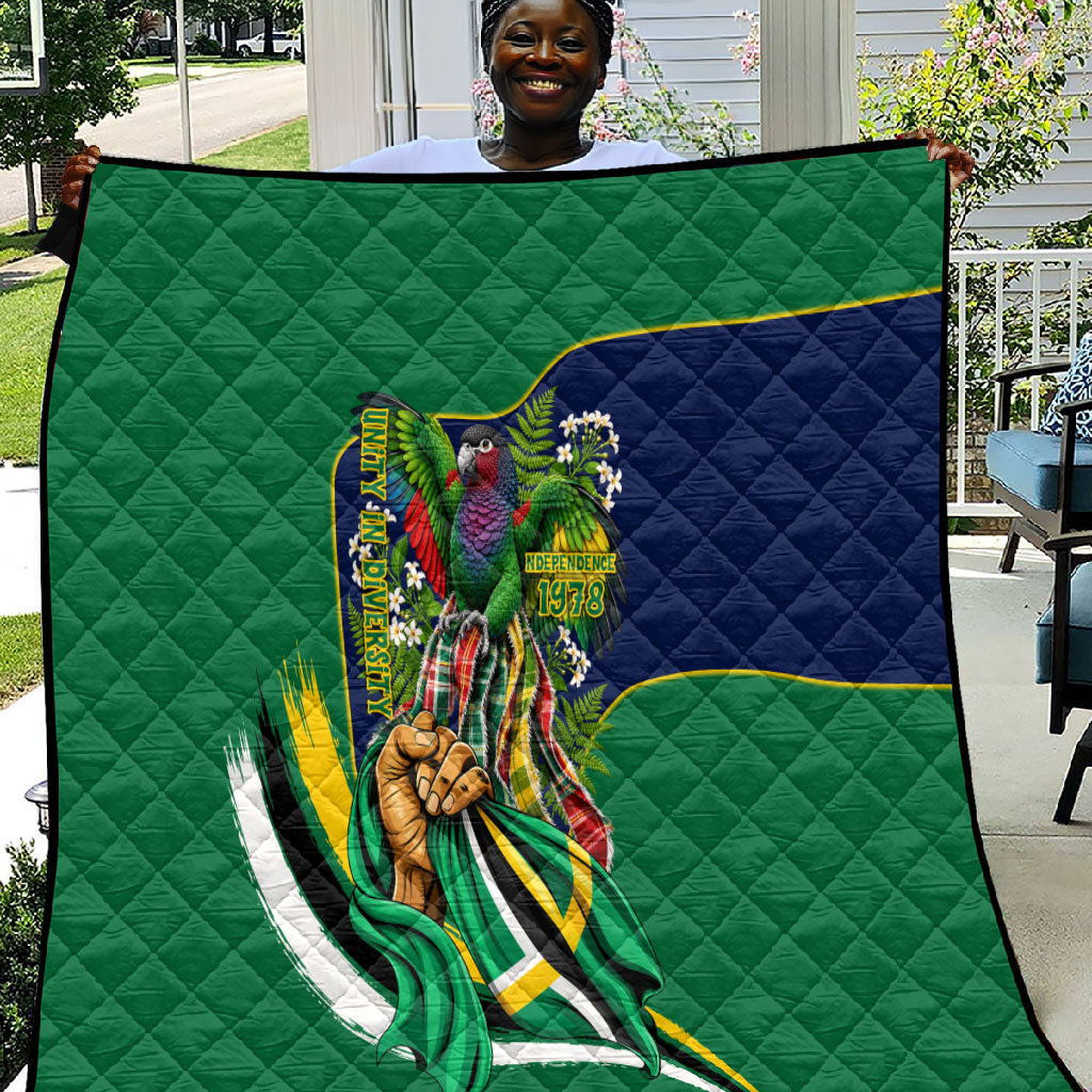 Dominica Independence Day Quilt Sisserou Parrot Creole Culture Island Flag Art