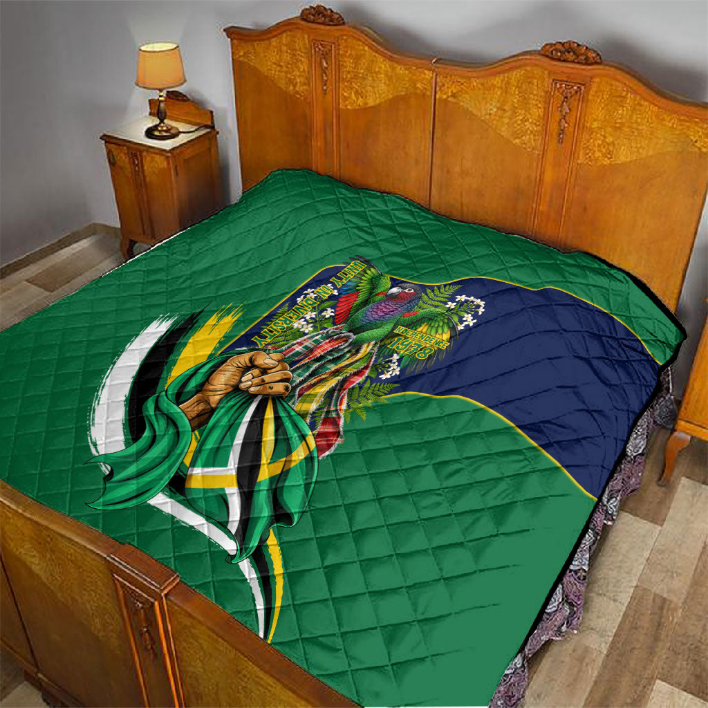 Dominica Independence Day Quilt Sisserou Parrot Creole Culture Island Flag Art