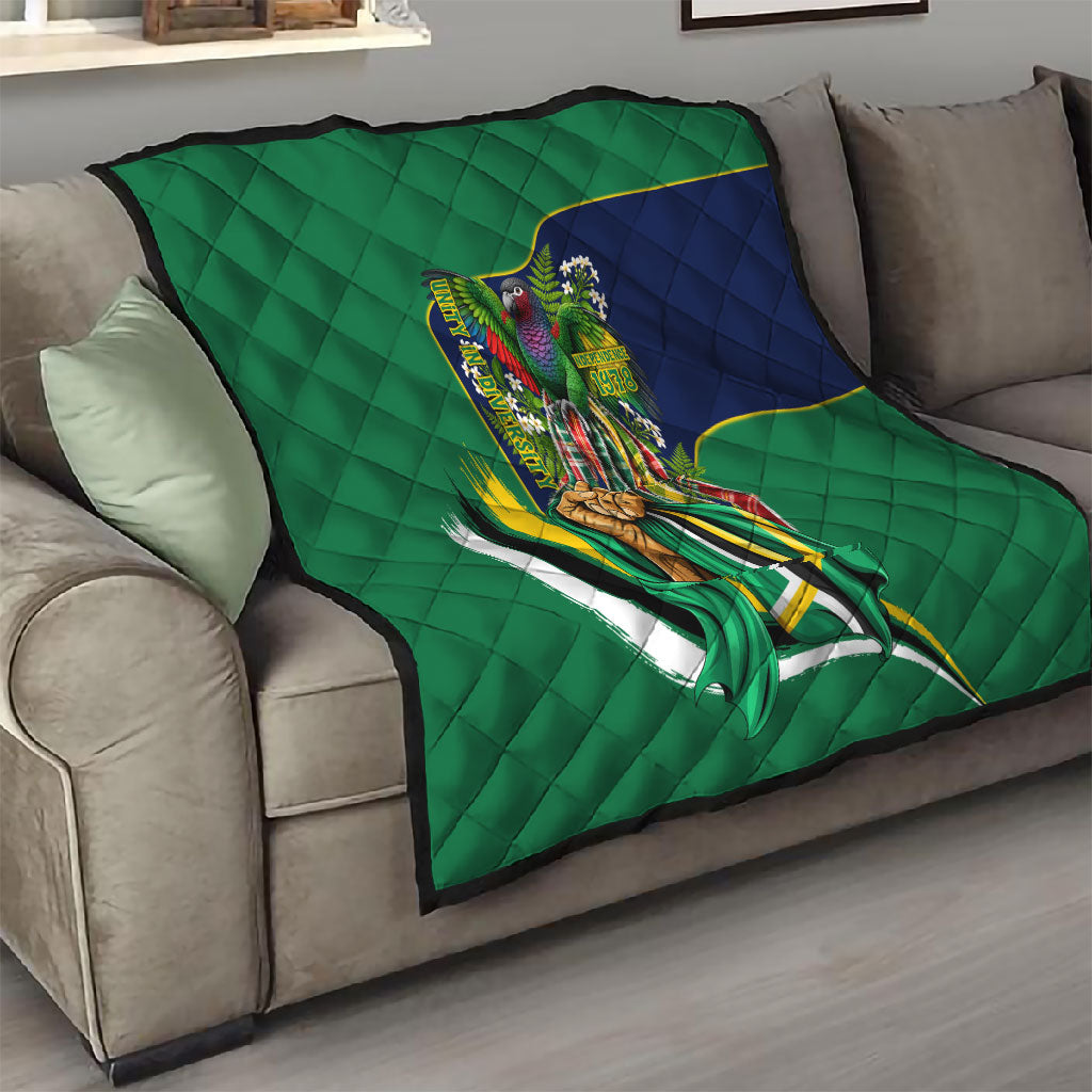 Dominica Independence Day Quilt Sisserou Parrot Creole Culture Island Flag Art