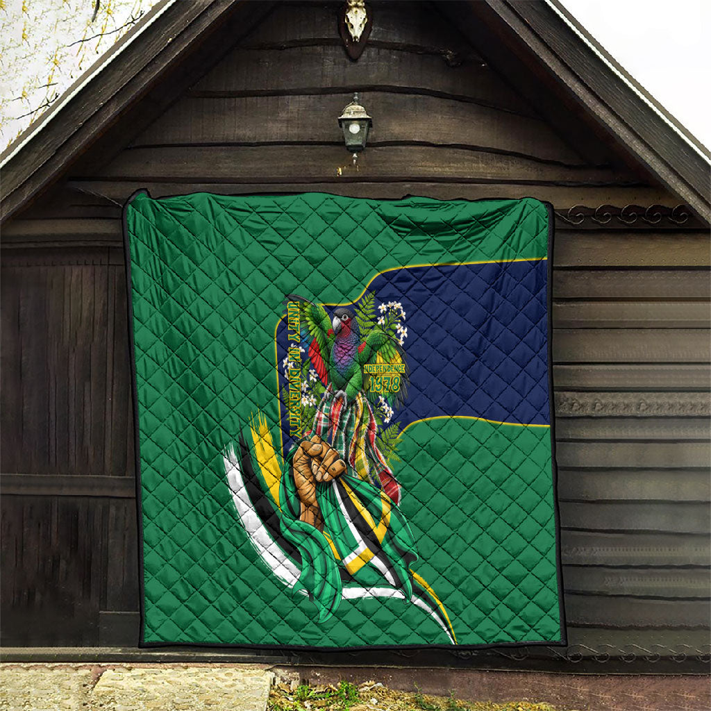 Dominica Independence Day Quilt Sisserou Parrot Creole Culture Island Flag Art