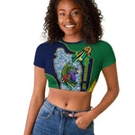 Dominica Independence Day Raglan Cropped T shirt Sisserou Parrot Creole Culture Island Flag Art