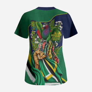 Dominica Independence Day Scrub Top Sisserou Parrot Creole Culture Island Flag Art