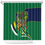 Dominica Independence Day Shower Curtain Sisserou Parrot Creole Culture Island Flag Art