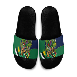 Dominica Independence Day Slide Sandals Sisserou Parrot Creole Culture Island Flag Art