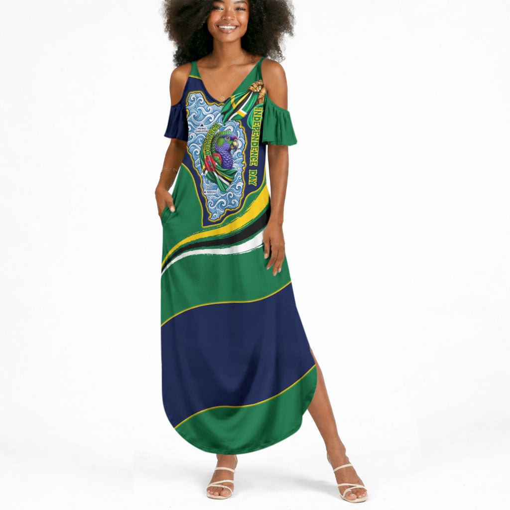 Dominica Independence Day Summer Maxi Dress Sisserou Parrot Creole Culture Island Flag Art