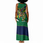 Dominica Independence Day Tank Maxi Dress Sisserou Parrot Creole Culture Island Flag Art