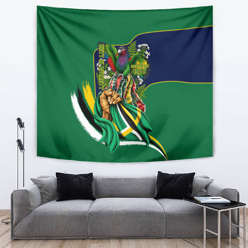 Dominica Independence Day Tapestry Sisserou Parrot Creole Culture Island Flag Art