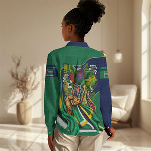 Dominica Independence Day Women Casual Shirt Sisserou Parrot Creole Culture Island Flag Art