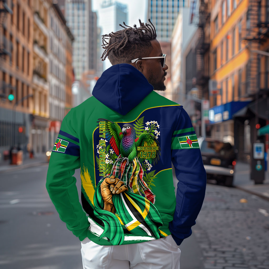 Dominica Independence Day Zip Hoodie Sisserou Parrot Creole Culture Island Flag Art