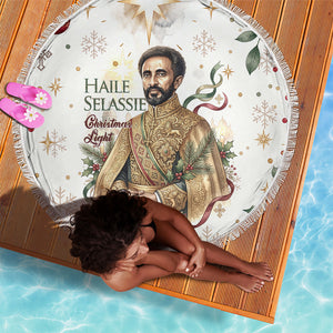 Ethiopia Haile Selassie Christmas Beach Blanket Royal Ethiopian Orthodox Vintage Style