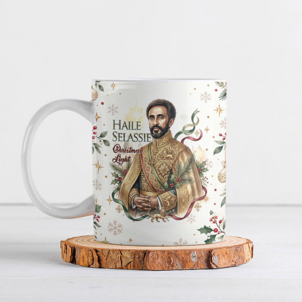 Ethiopia Haile Selassie Christmas Ceramic Mug Royal Ethiopian Orthodox Vintage Style