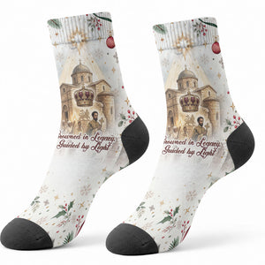 Ethiopia Haile Selassie Christmas Crew Socks Royal Ethiopian Orthodox Vintage Style