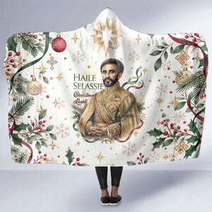 Ethiopia Haile Selassie Christmas Hooded Blanket Royal Ethiopian Orthodox Vintage Style