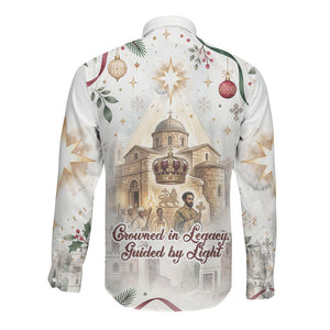 Ethiopia Haile Selassie Christmas Long Sleeve Button Shirt Royal Ethiopian Orthodox Vintage Style