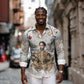 Ethiopia Haile Selassie Christmas Long Sleeve Button Shirt Royal Ethiopian Orthodox Vintage Style