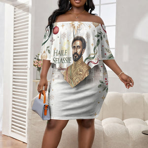 Ethiopia Haile Selassie Christmas Off Shoulder Short Dress Royal Ethiopian Orthodox Vintage Style