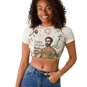 Ethiopia Haile Selassie Christmas Raglan Cropped T shirt Royal Ethiopian Orthodox Vintage Style