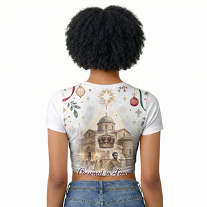 Ethiopia Haile Selassie Christmas Raglan Cropped T shirt Royal Ethiopian Orthodox Vintage Style