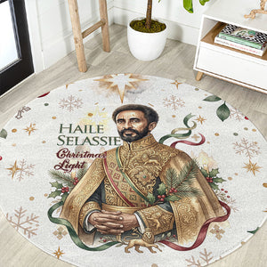 Ethiopia Haile Selassie Christmas Round Carpet Royal Ethiopian Orthodox Vintage Style