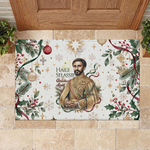 Ethiopia Haile Selassie Christmas Rubber Doormat Royal Ethiopian Orthodox Vintage Style