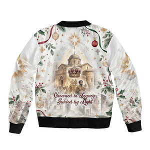 Ethiopia Haile Selassie Christmas Sleeve Zip Bomber Jacket Royal Ethiopian Orthodox Vintage Style