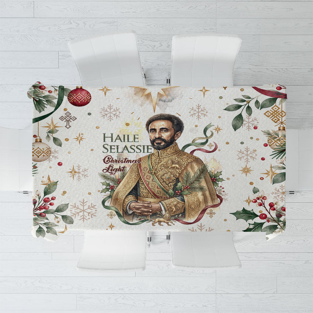 Ethiopia Haile Selassie Christmas Tablecloth Royal Ethiopian Orthodox Vintage Style