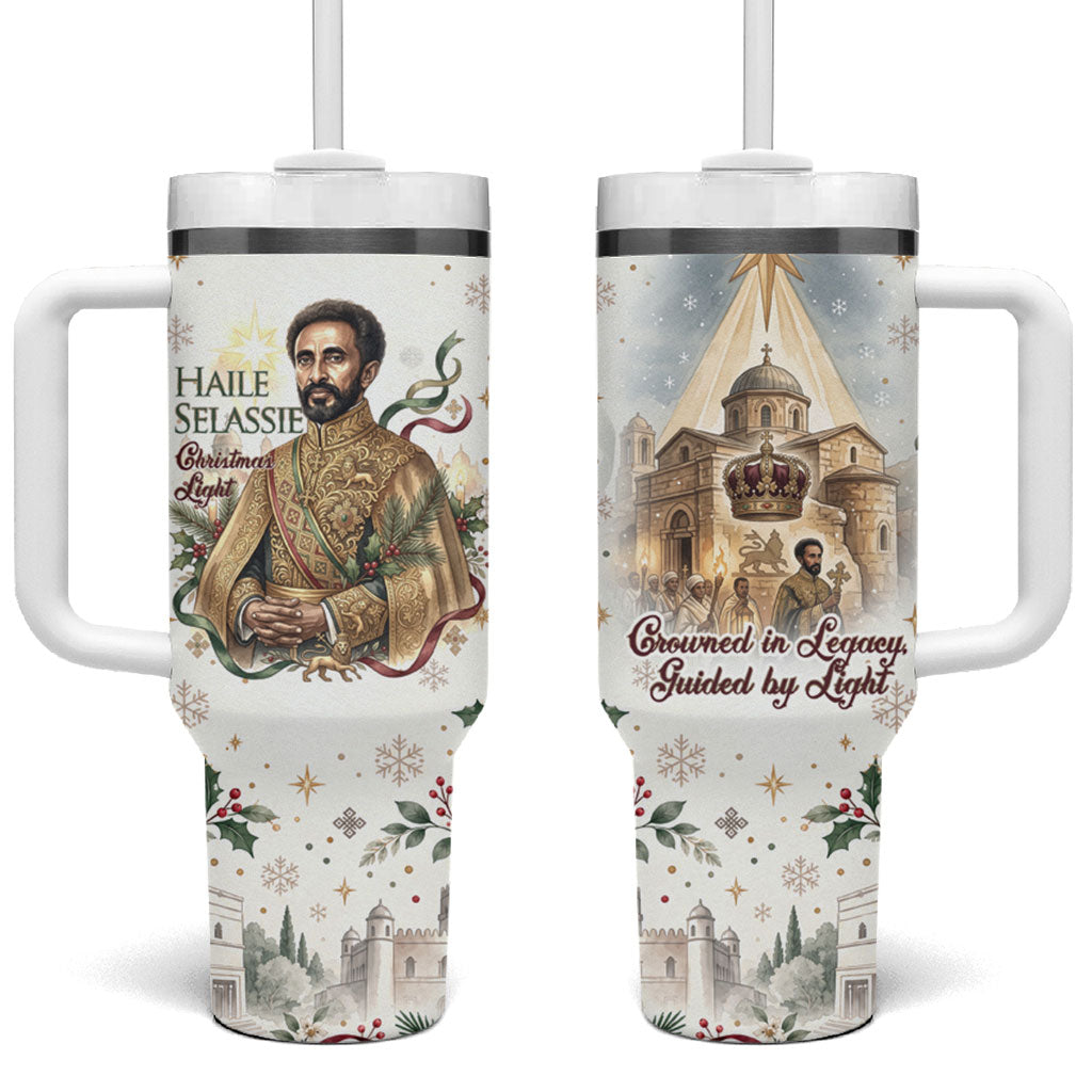Ethiopia Haile Selassie Christmas Tumbler With Handle Royal Ethiopian Orthodox Vintage Style