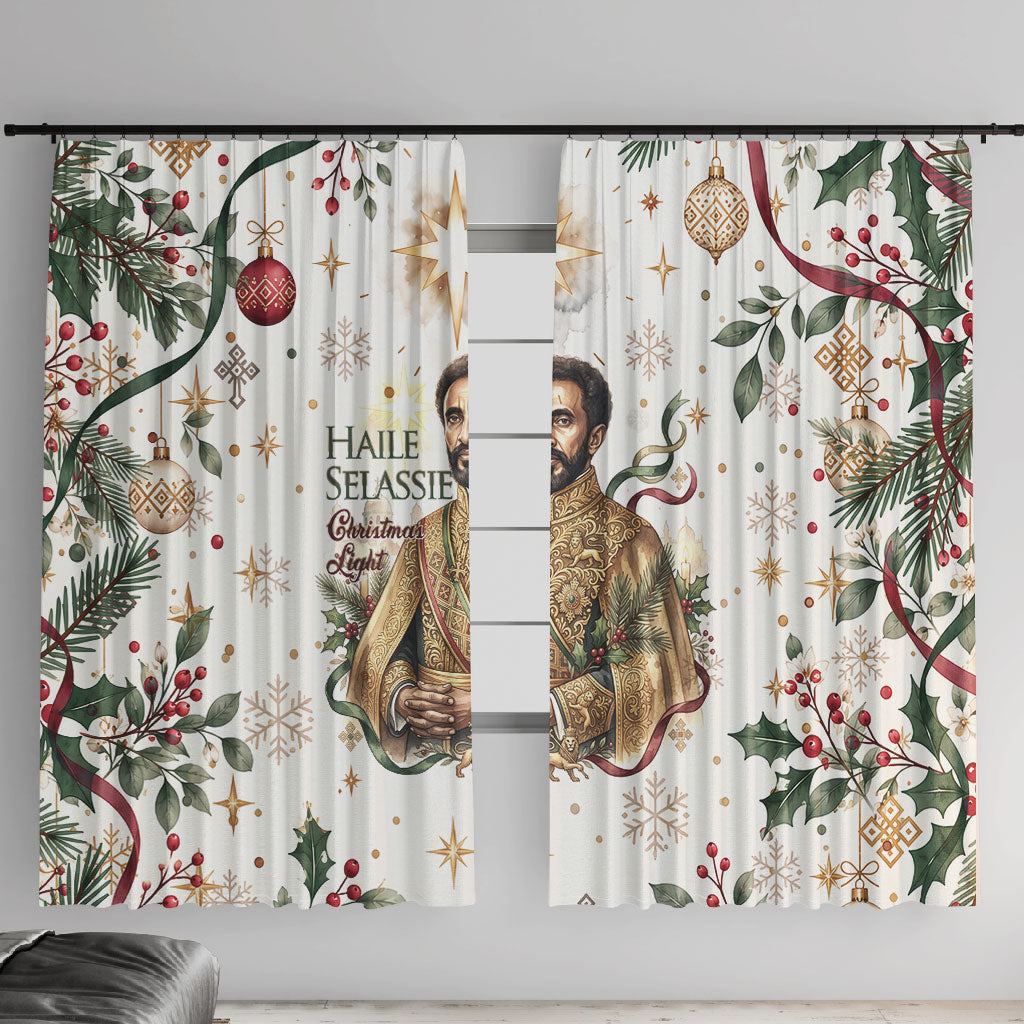 Ethiopia Haile Selassie Christmas Window Curtain Royal Ethiopian Orthodox Vintage Style