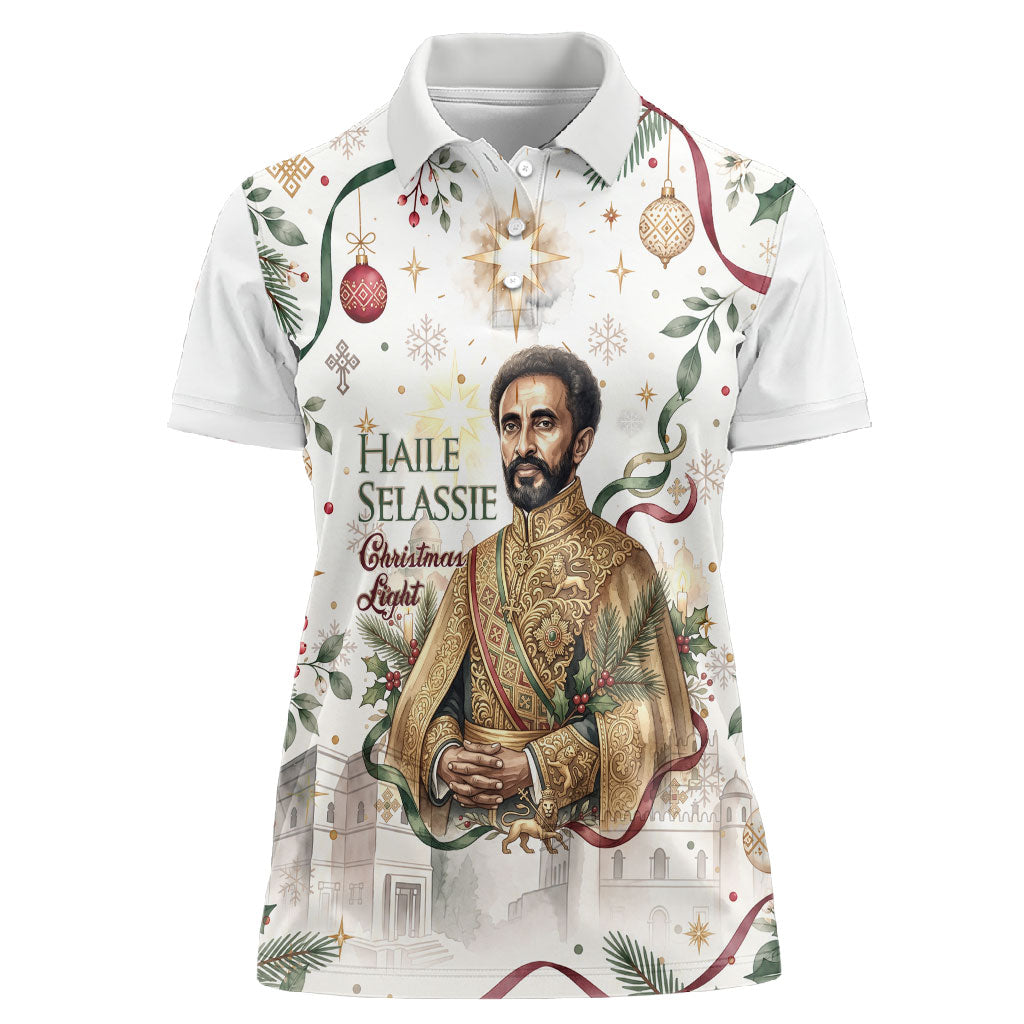 Ethiopia Haile Selassie Christmas Women Polo Shirt Royal Ethiopian Orthodox Vintage Style
