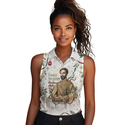 Ethiopia Haile Selassie Christmas Women Sleeveless Polo Shirt Royal Ethiopian Orthodox Vintage Style