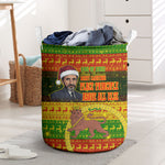Ethiopia Haile Selassie Christmas Laundry Basket King Of Kings Lion Of Judah Ugly Pattern Holiday