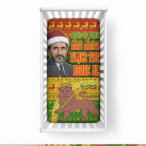 Ethiopia Haile Selassie Christmas Baby Bed Cover King Of Kings Lion Of Judah Ugly Pattern Holiday