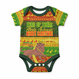 Ethiopia Haile Selassie Christmas Baby Onesie King Of Kings Lion Of Judah Ugly Pattern Holiday