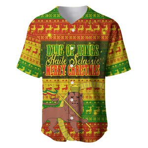 Ethiopia Haile Selassie Christmas Baseball Jersey King Of Kings Lion Of Judah Ugly Pattern Holiday