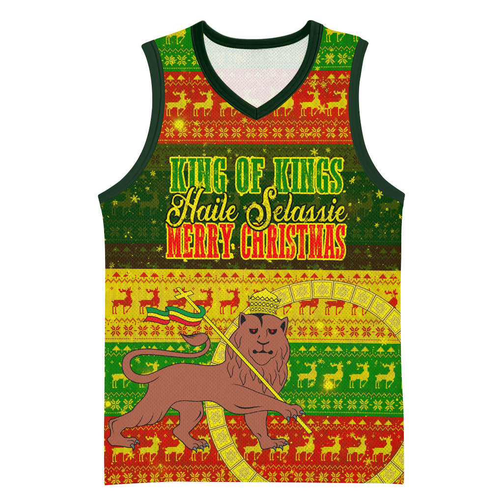 Ethiopia Haile Selassie Christmas Basketball Jersey King Of Kings Lion Of Judah Ugly Pattern Holiday