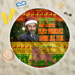 Ethiopia Haile Selassie Christmas Beach Blanket King Of Kings Lion Of Judah Ugly Pattern Holiday