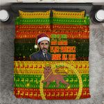 Ethiopia Haile Selassie Christmas Bedding Set King Of Kings Lion Of Judah Ugly Pattern Holiday