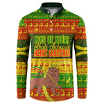 Ethiopia Haile Selassie Christmas Button Sweatshirt King Of Kings Lion Of Judah Ugly Pattern Holiday