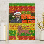 Ethiopia Haile Selassie Christmas Canvas Wall Art King Of Kings Lion Of Judah Ugly Pattern Holiday