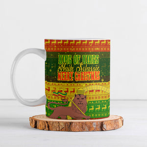 Ethiopia Haile Selassie Christmas Ceramic Mug King Of Kings Lion Of Judah Ugly Pattern Holiday
