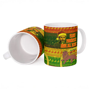 Ethiopia Haile Selassie Christmas Ceramic Mug King Of Kings Lion Of Judah Ugly Pattern Holiday