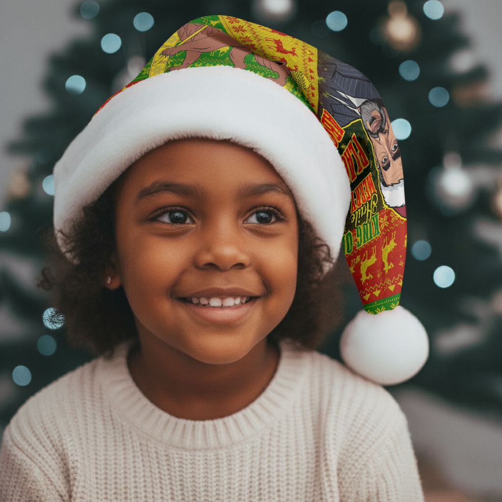 Ethiopia Haile Selassie Christmas Santa Hat King Of Kings Lion Of Judah Ugly Pattern Holiday
