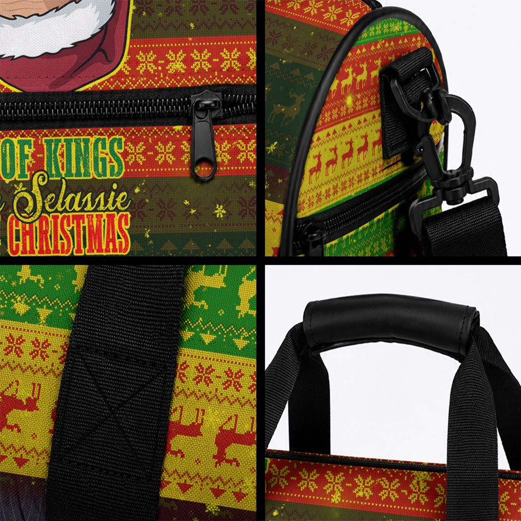 Ethiopia Haile Selassie Christmas Duffle Bag King Of Kings Lion Of Judah Ugly Pattern Holiday