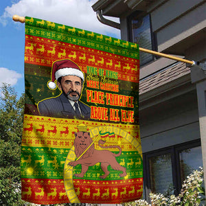 Ethiopia Haile Selassie Christmas Garden Flag King Of Kings Lion Of Judah Ugly Pattern Holiday