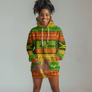 Ethiopia Haile Selassie Christmas Hoodie Dress King Of Kings Lion Of Judah Ugly Pattern Holiday