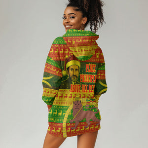 Ethiopia Haile Selassie Christmas Hoodie Dress King Of Kings Lion Of Judah Ugly Pattern Holiday