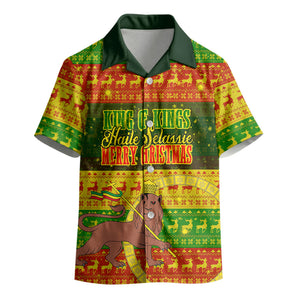 Ethiopia Haile Selassie Christmas Kid Hawaiian Shirt King Of Kings Lion Of Judah Ugly Pattern Holiday