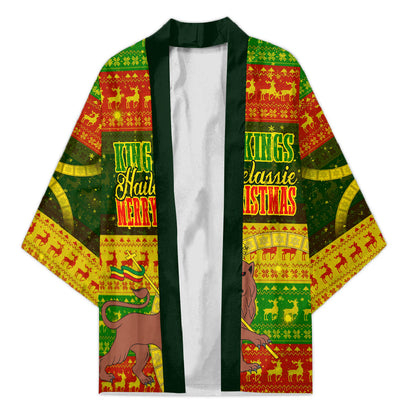Ethiopia Haile Selassie Christmas Kimono King Of Kings Lion Of Judah Ugly Pattern Holiday
