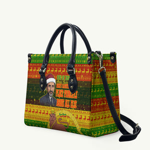 Ethiopia Haile Selassie Christmas Leather Bag King Of Kings Lion Of Judah Ugly Pattern Holiday