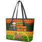 Ethiopia Haile Selassie Christmas Leather Tote Bag King Of Kings Lion Of Judah Ugly Pattern Holiday